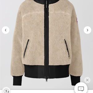 Canada Goose Beige and Gray Hooded Puffer Jacket